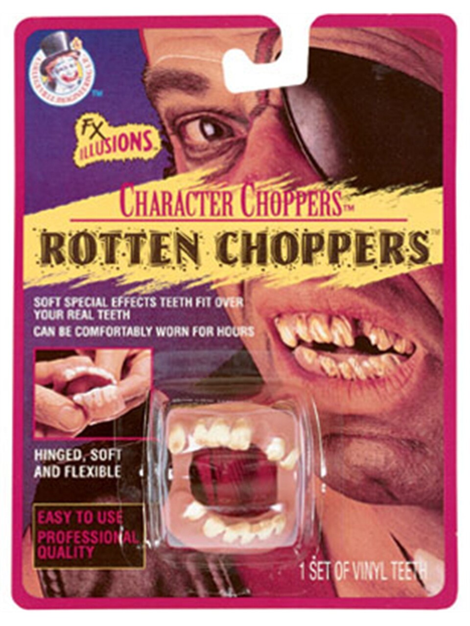 Deluxe Rotten Chompers Costume Pirate or Redneck Fake Vinyl Teeth Set